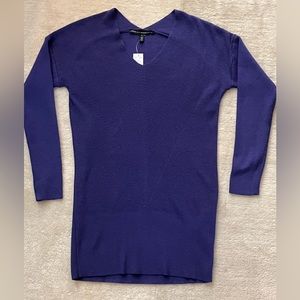 White House Black Market Purple Ribbed Tunic NWT Size Small